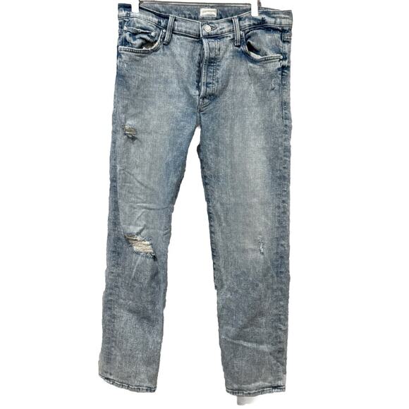 Mother Women's Blue The Scrapper Double Cuff Denim Jeans 30 - Picture 1 of 7